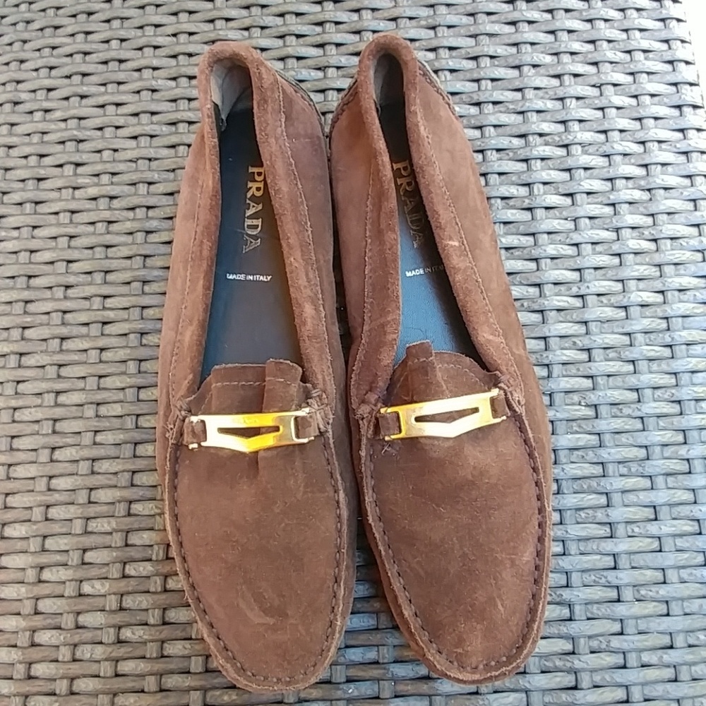 Prada suede loafers